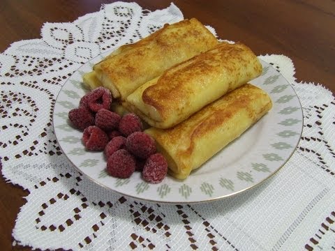 Видео рецепт Блинчики, фаршированные творогом