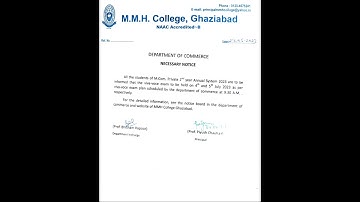 M.com 2nd year private viva exam date M.M.H college #ccsu  #mcom  #viva exam date 2023