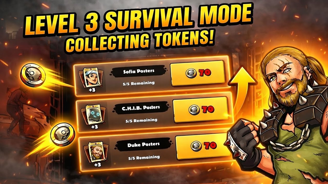 LEVEL 3 Gameplay Of New Survival Mode Event And Collecting Tokens For Posters In Earn To Die Rogue