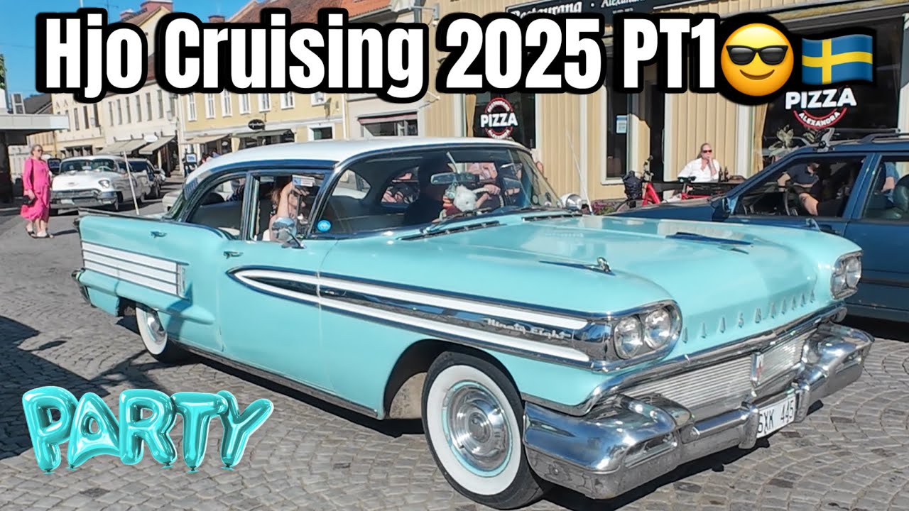 Hjo Cruising 2025 PT1 😎🇸🇪🔥🔥 Troligen rekord i bilar enligt källor👌Mycken fina bilar😀