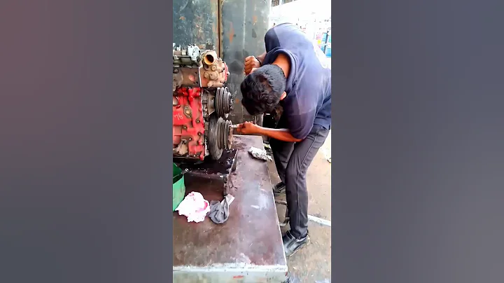 Rebuilding Diesel Engine #engine #pistons #mechanic #skills #restoration #shorts
