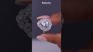 Heart Shaped Cluster Diamond Moissanite Wedding Ring In 14k White Gold A Symbol Of Love 
