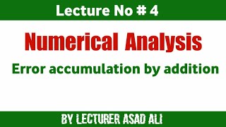 Absolute Error  in  numerical computation