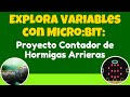 Explora VARIABLES  con Micro:Bit: Proyecto contador de HORMIGAS