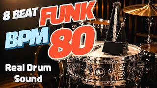 80 BPM Funk Drum Beat 🥁 Real Drum Groove | 8 Beat Practice Backing Track