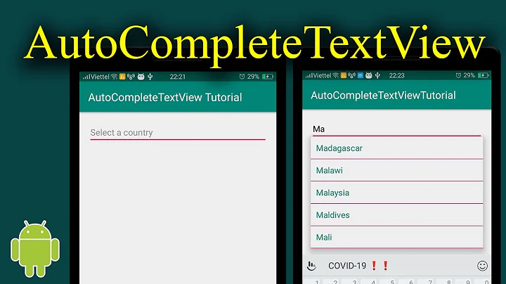 AutoCompleteTextView trong Android - [Android Tutorial - #14]