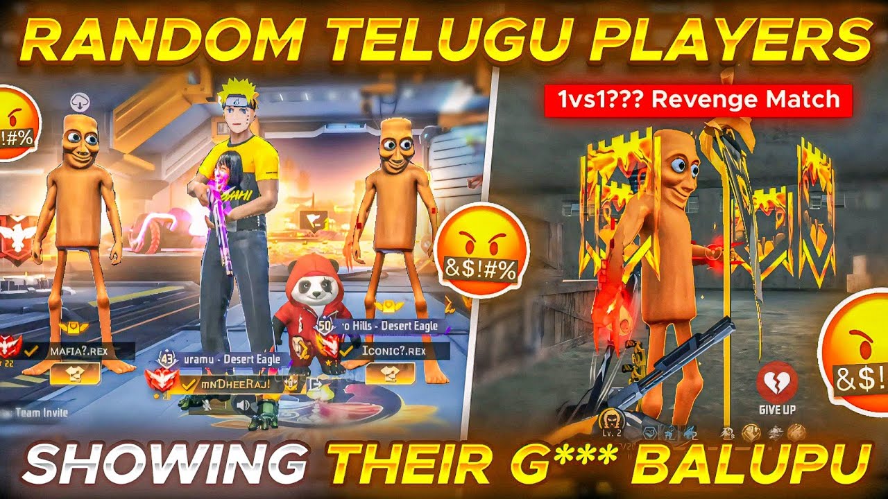 🔥 Random Telugu Players Showing Their G*** BALUPU 🤬 | 1vs1 Revenge Match 🔥