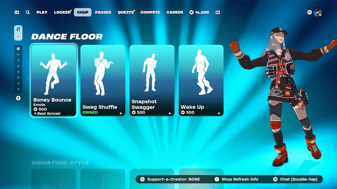 FORTNITE BUYING BONEY BOUNCE EMOTE