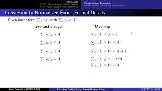SLOPPY '24: Tutorial 2 on pseudo-Boolean solving (Jakob Nordström)