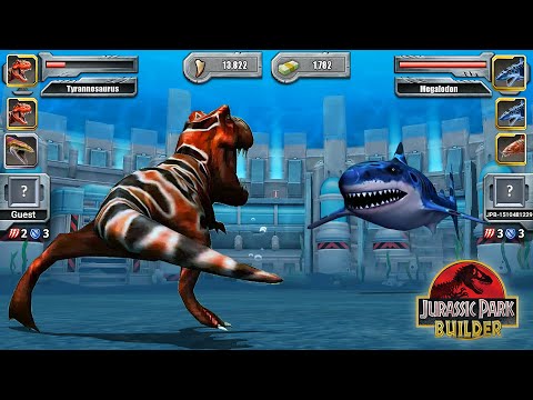 T REX (THE JUNGLE KING) VS MEGALODON SHARK - AQUATIC TOURNAMENT || JURASSIC PARK BUILDER