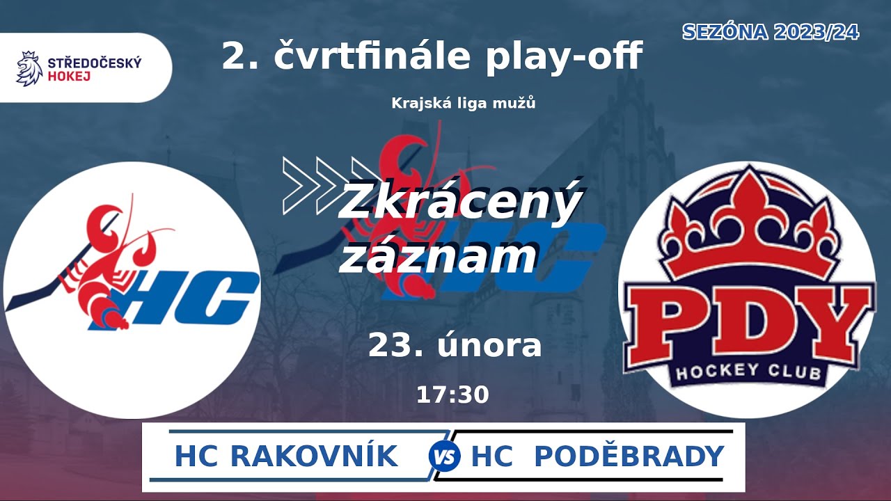 HC Rakovník vs. HC  Poděbrady   5:4 PP  -  23.2.2024 - 2. čtvrtfinále  KLM - Zkrácený záznam