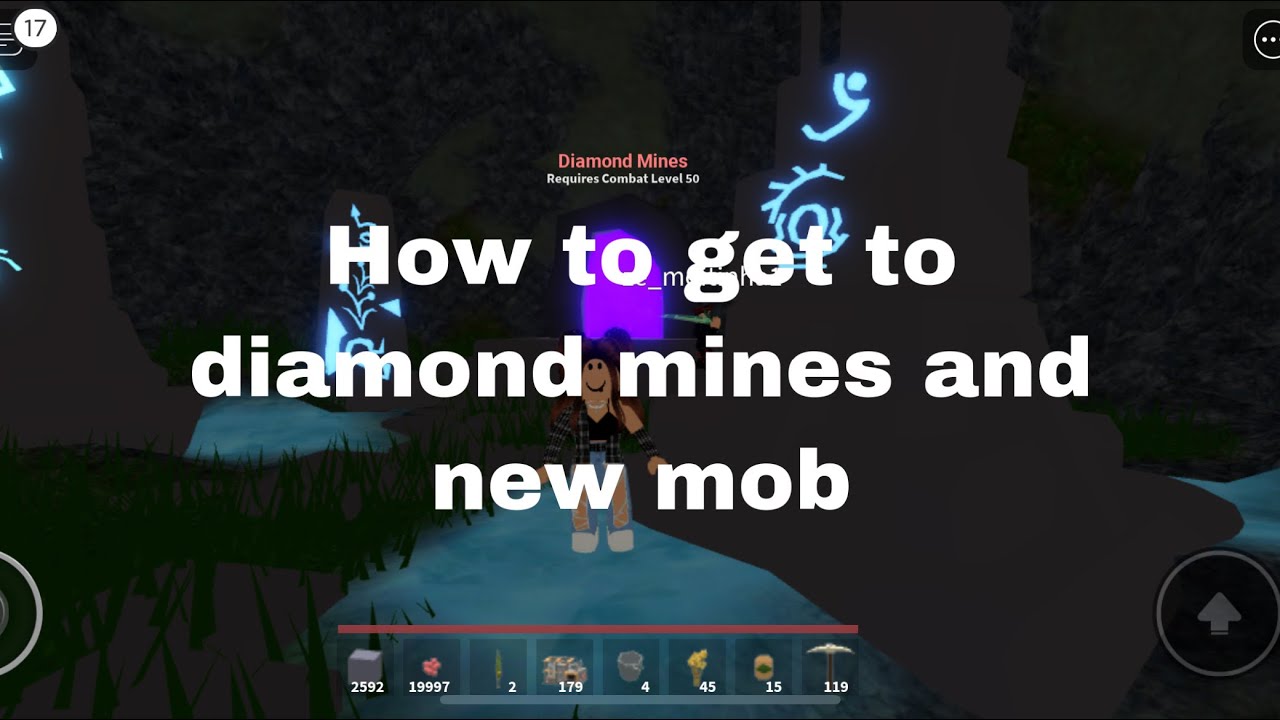 How to get to diamond mines and new mob (Roblox islands/skyblock)