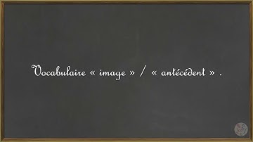 Fonctions : vocabulaire image / antécédent
