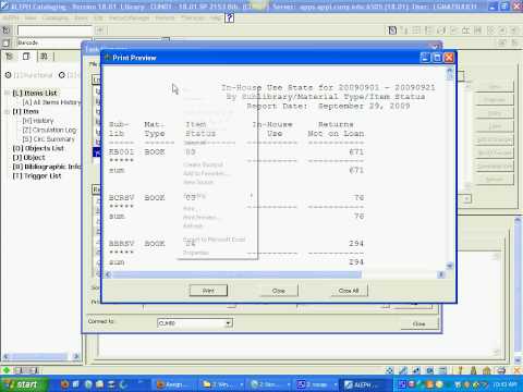 How to export an Aleph report into Excel