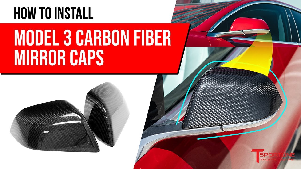 🙌🏼 DIY Installing Carbon Fiber Side Mirror Caps on Tesla Model 3 How