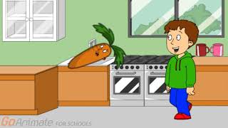 Caillou turns his mom into a carrot