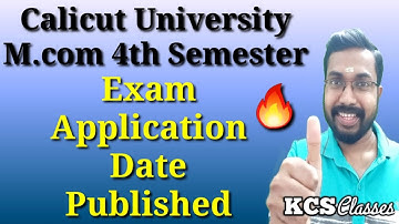 M.com 4th Sem Exam Application Date Published|Calicut University|KCS classes