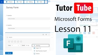 Microsoft Forms - Lesson 11 - Adding a Ranking Based Question