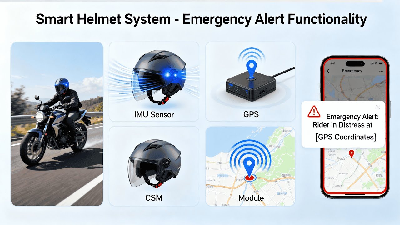 Smart Helmet system - Emergency Alert Functionality