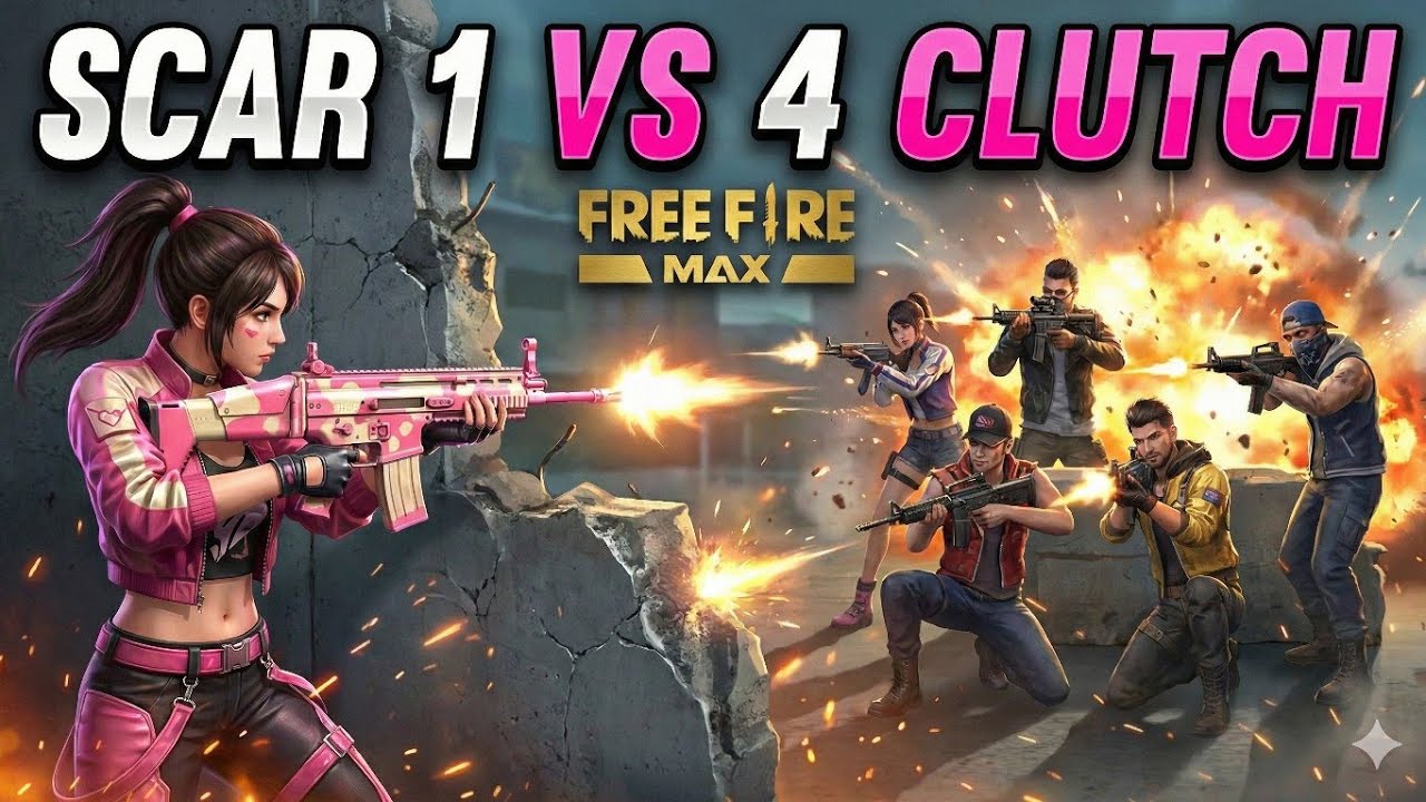 “SCAR King 👑 | 1 vs 4 Full Squad Wipe 💥”2️⃣ “Akela vs 4 😈 | SCAR ka Khaufnaak Clutch”3️⃣