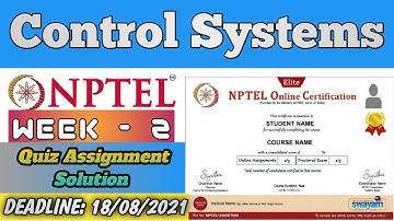 CONTROL SYSTEMS Week 2 Assignment Answer ||NPTEL ||SWAYAM