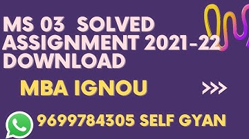 ms 03 solved assignment 2022.ignou mba solved assignment 2022