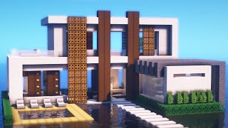 Minecraft : Tutorial Membuat Rumah Modern Di Atas Air ! (Full Interior)