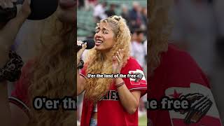 🇺🇸 I Sang the National Anthem at a Fresno Grizzlies Game ⚾ #nationalanthem #fresnogrizzlies #shorts