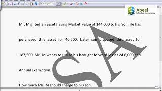 ACCA P6 / F6 - Gift Relief