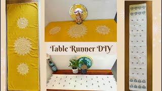 Table Runner DIYIHow to make Table Runner at homeIBlock Painting & 3d cone painting on Table Runner