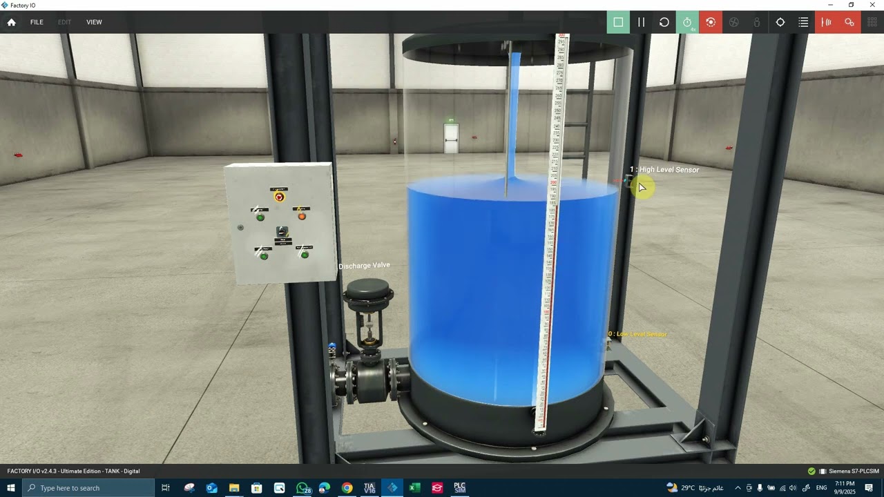 Factory IO Simulation Tank Level With PLC Siemens S7_1200
