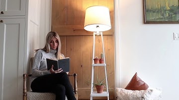 Catalina Lighting - White Standing Floor Lamp with Shelves