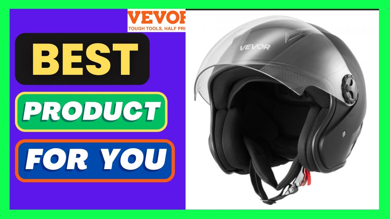 VEVOR Motorcycle Helmet, 3/4 Open Face, Adult Motocross Dirt Bike Helmet with Clear Visor,