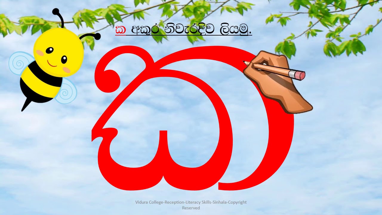 Reception Literacy Skills Sinhala ක අකුර - YouTube