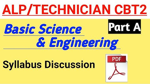 Basic Scince and Engineering Syllabus Discussion | Alp/Technician CBT2 Part A
