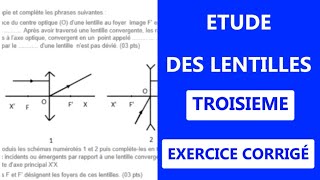 Exercice Corrigé Sur Les Lentilles - Troisième