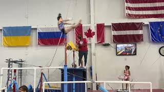 Piked Tkatchev Single-Bar Release Move Uneven Bars Training Over The Pit Bar