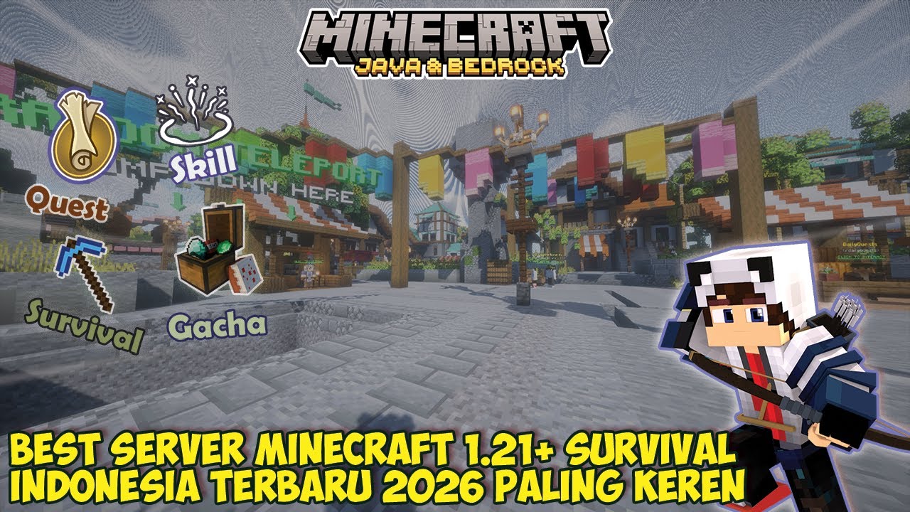BEST SERVER MINECRAFT 1.21+ SURVIVAL KEREN - MINECRAFT SERVER INDONESIA 2026 TERBAIK