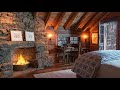 Fireplace in a Winter House - Cozy Cabin Ambience - ASMR
