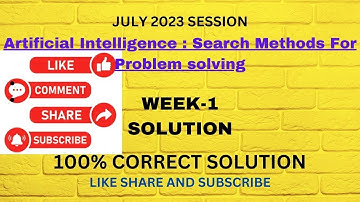 ArtificialIntelligence : Search Methods ForProblem solving Week-1 #nptel #swayam #nptel2023 #shorts