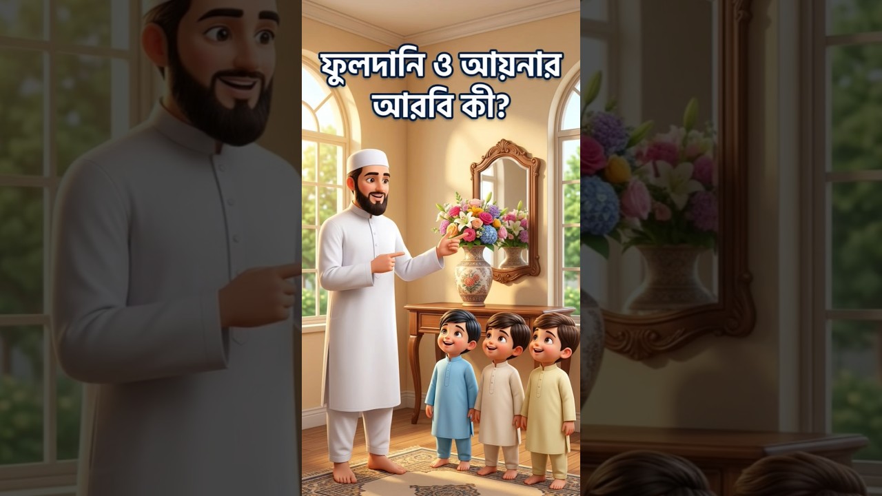 ফুলদানি ও আয়নার আরবি কী? 🌸 | Arabic Words with Bangla Meaning #Shorts