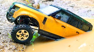 Muddy Mess: Land Rover Defender Stuck in the Mud | RC CARS Traxxas TRX-4