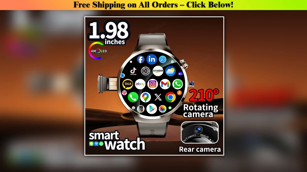 Dual System Android 13.0 Smartwatch 4G 5G LTE Smart Watch With 210 Rotary Camera GPS WIFI Compass