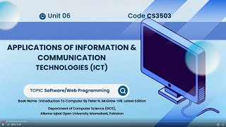 Applications of ICT | CS5305 | Unit 06 | Software | Web Programming | AIOU screenshot 3