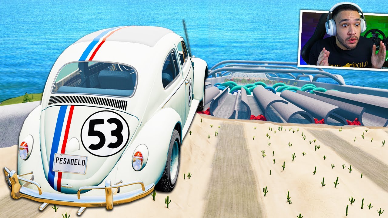 FUSCA ACELERANDO TUDO na NOVA LADEIRA do BeamNG.drive!