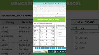 Cara Mudah Mencari Data Unik Menggunakan Fungsi Unique di Excel  #excel #excelindonesia #jagoexcel