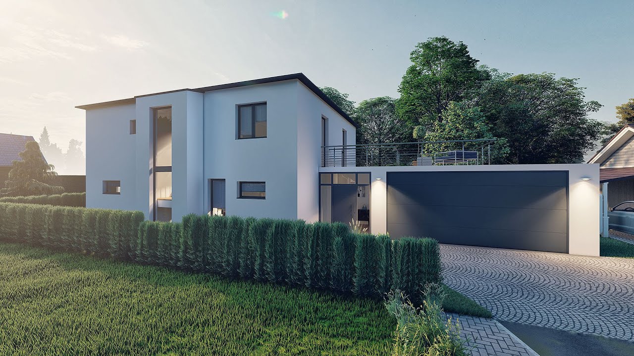 PERMABAU Stadtvilla Untereisesheim 2 Vollgeschosse mit Doppelgarage und Keller