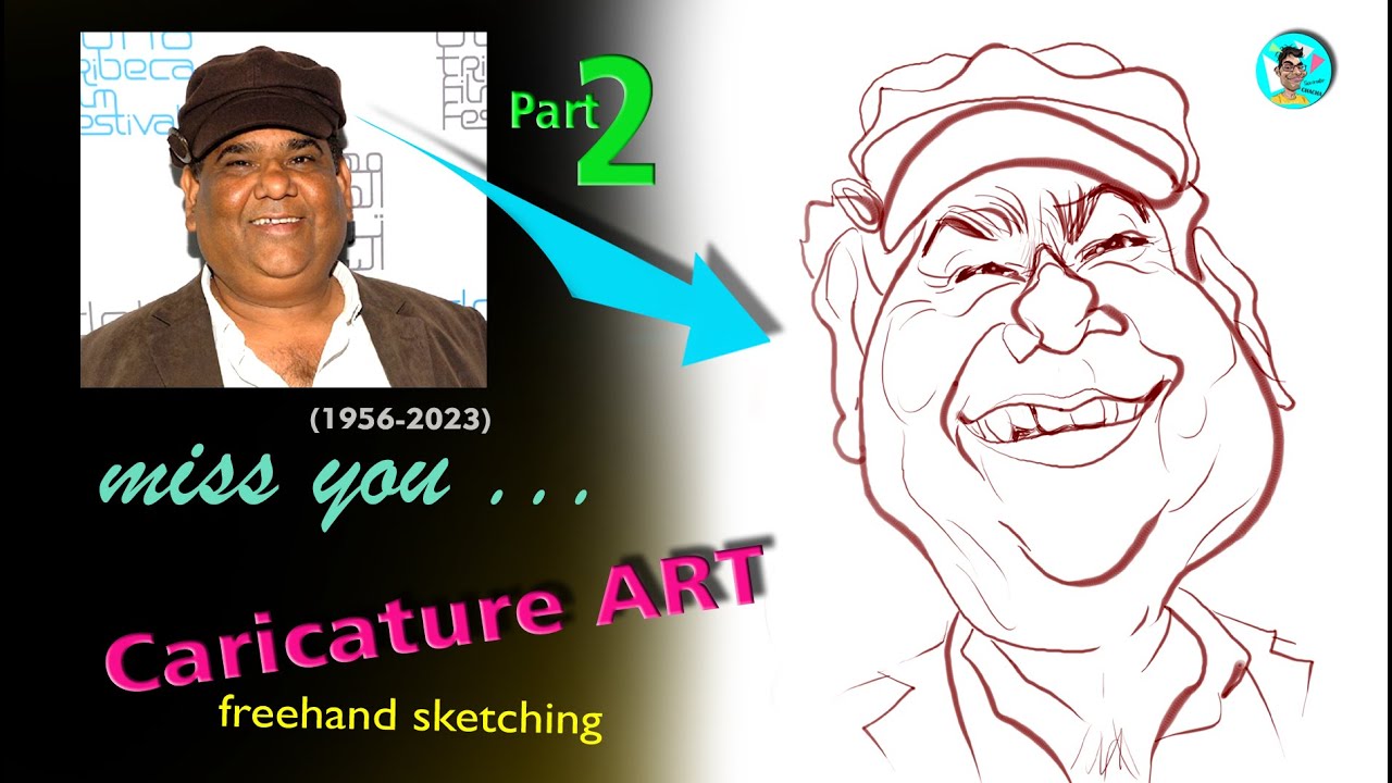 tribute to Satish Kaushik (versatile actor)- 2 😩😩 caricature art 😩 freehand sketching with painting
