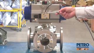 PETRO Industrial Valves - Double Acting Actuated 3 Way Ball Valves
