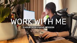Work With Me | 2 Hour Focus | Pomodoro 50-10-50 Timer | Work & Study Session | LoFi Focus Music